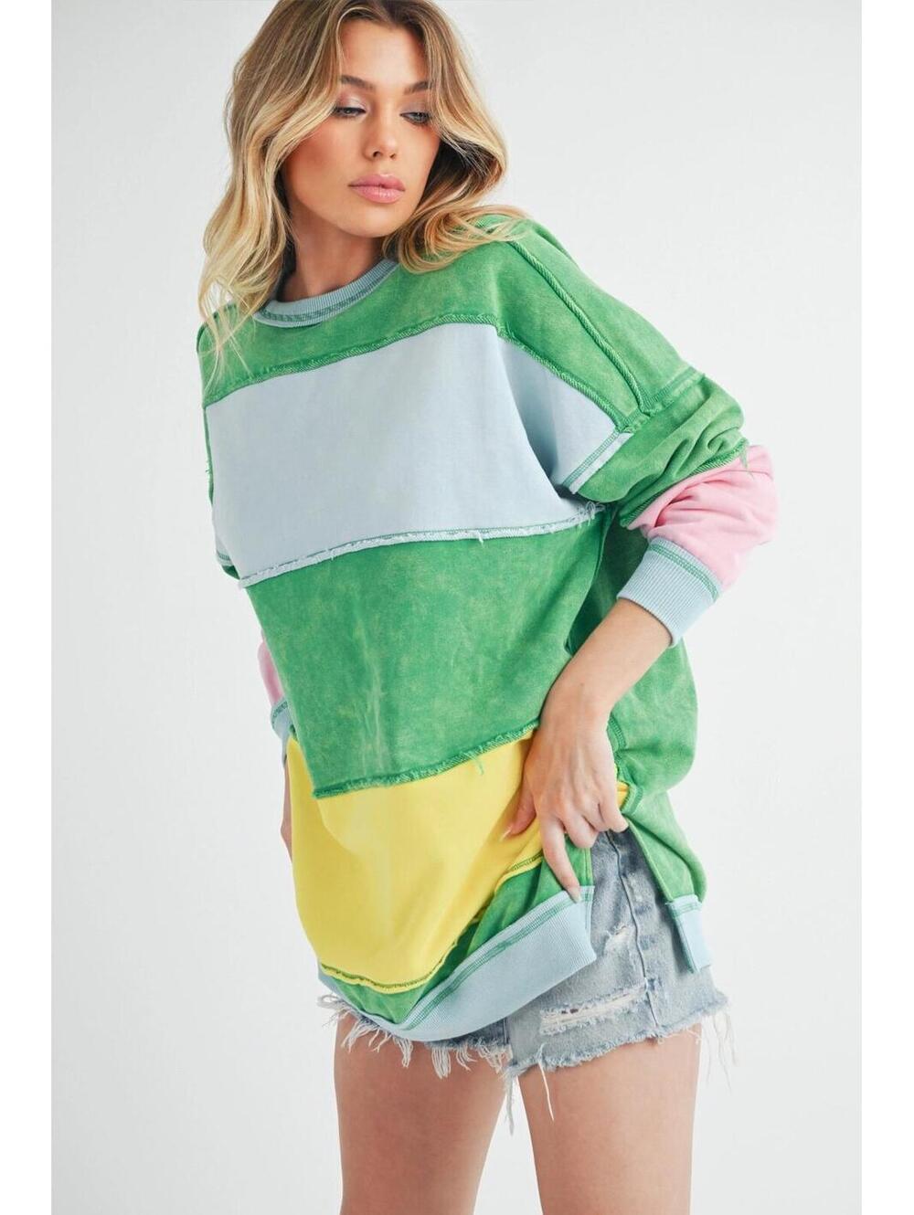 Ottavia Color Block Rugby Sweatshirt